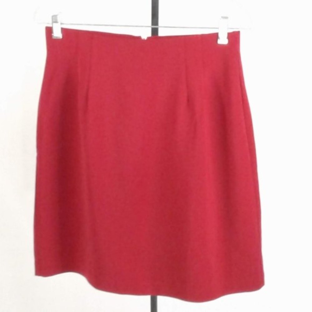 Dark Red Straight Skirt